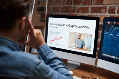 man learning investing money